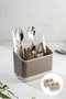 Hermia 2LIBNM-8052 Organizador de Plástico Beige Set de 2 Piezas para Cocina, Baño u Oficina 16.5x10x14 cm